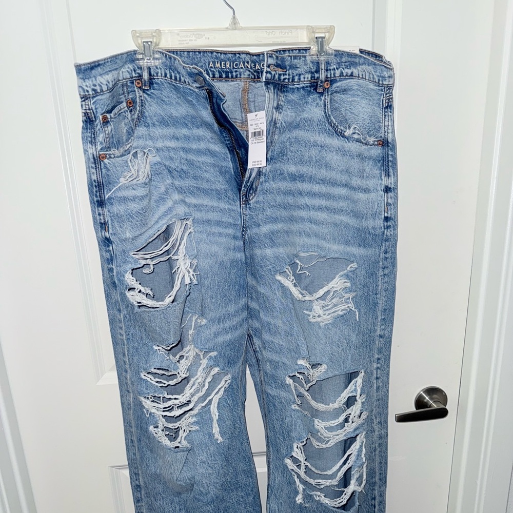 American Eagle Outfitters Light Blue High Rise Ripped Jeans